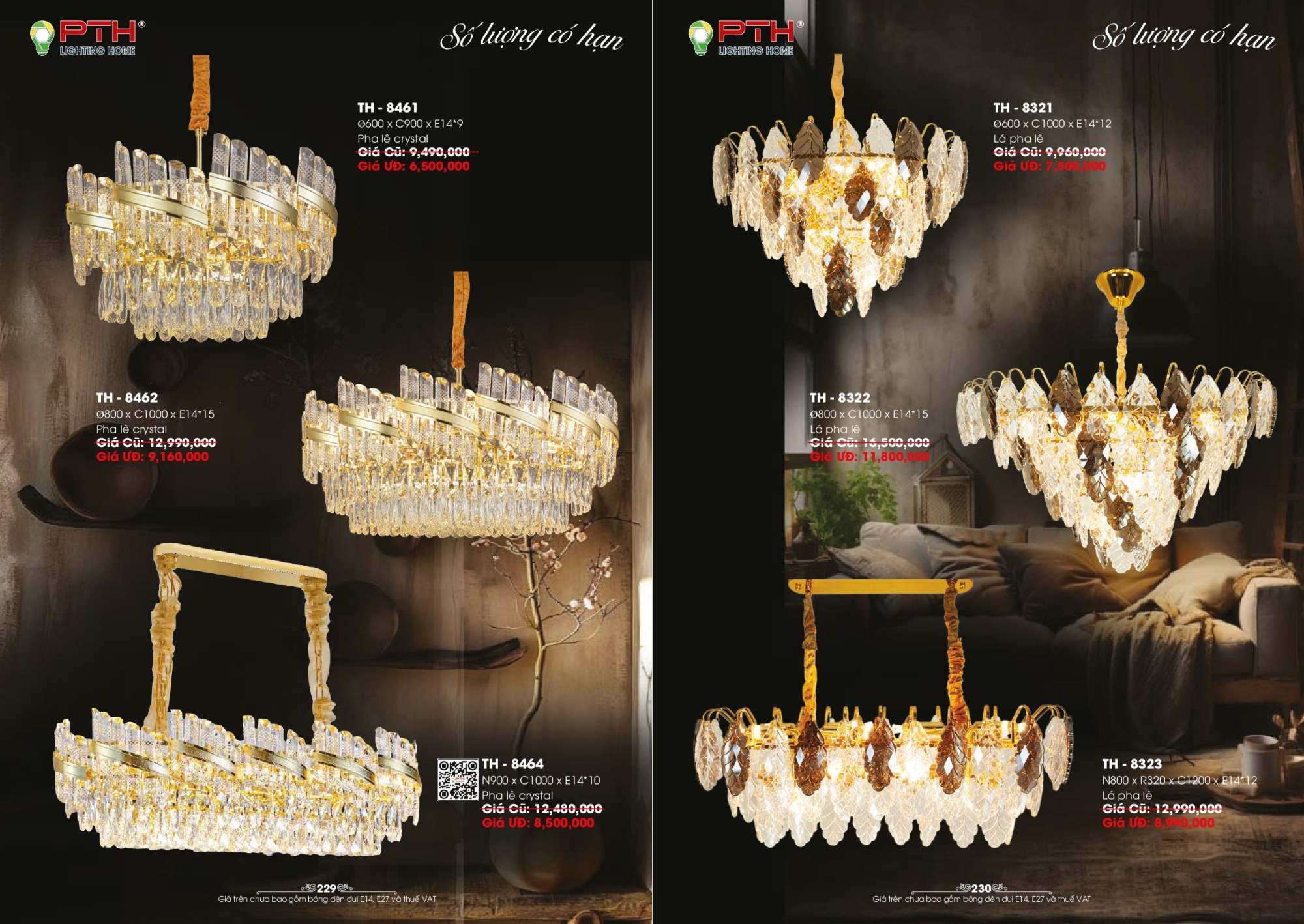 Bảng giá đèn trang trí PTH Lighting Home 2026